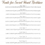 IndiviJewels fonts for Secret Heart Necklace