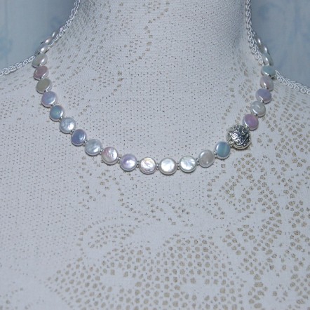 New Coin Pearl & Silver Bead Necklace 6 copy