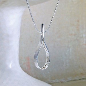 Personalised Silver Secret Teardrop Necklace 1