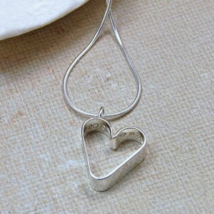 GIrls Personalised Silver Secret Heart Necklace