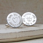 Personalised Silver Daddy I Love you Because Cufflinks 