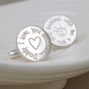 Personalised Silver Daddy I Love you Because Cufflinks