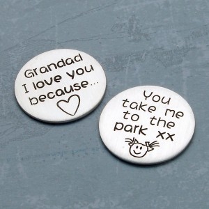 Personalised Silver Grandad I Love You Because Message Token