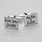 Personalised Silver Love You Daddy Cufflinks BW