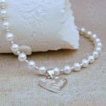 Personalised Silver Mum Necklace on Pearls 