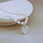 Personalised Silver Mum Necklace on Pearls back