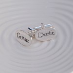 Personalised Silver Name Cufflinks Childrens Writing 4