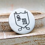 Personalised Silver Shield with Initials Golf Club Marker