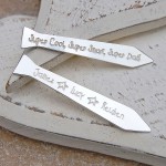 Personalised Silver Tie Shaped Shirt Collar Stiffeners