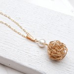 Gold Fill Birds Nest and Pearl Necklace 2