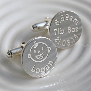 Personalised Silver New Daddy Cufflinks Main