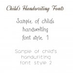 Samples of childrens handwriting fonts