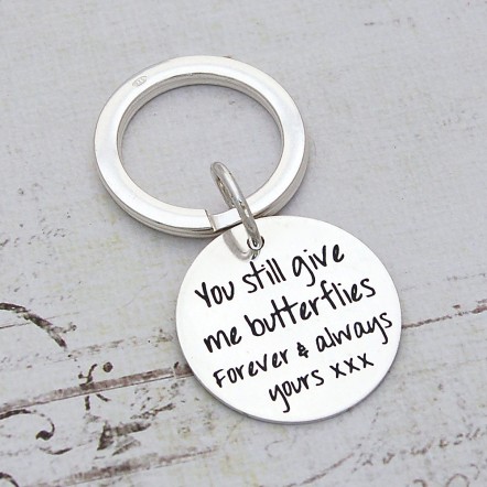 Silver Keyring with Personalised Message 1