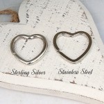 Sterling Silver and Stainless Steel Heart Keyring Split Rings