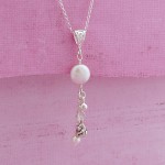 Coin Pearl and Silver Rose Necklace
