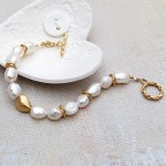 Gold Vermeil Nugget Pearl Bracelet