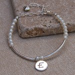 Personalised Silver and Pearl Girls Bracelet 2
