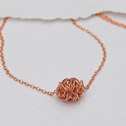 Rose Gold Twisted Wire Wrapped Necklace 5 copy