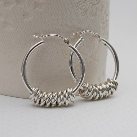 Silver Hoola Hoop Earrings 4