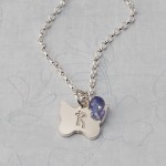 Girls Personalised Silver Butterfly Charm Necklace with Birthstone
