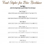 IndiviJewels Font Styles for Disc Necklace