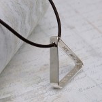 Mens Personalised Secret Message Silver Triangle Necklace