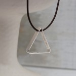 Mens Personalised Secret Message Silver Triangle Necklace 5