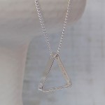 Mens Personalised Secret Message Silver Triangle Necklace on Chain