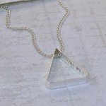 Mens Personalised Secret Message Silver Triangle Necklace on Chain 