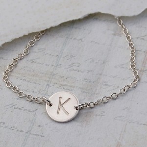 Personalised Silver Initial Disc Necklace