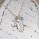 Personalised Silver Name Charm Necklace with Birthstone 3
