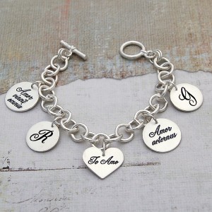 Silver Personalised Latin Love Bracelet