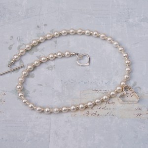Sterling silver personalised secret heart and freshwater pearl necklace 3 copy