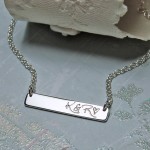 Personalised Sterling Silver Bar Necklace with Initials