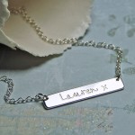 Personalised Sterling Silver Bar Necklace with Name