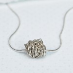 Entwined Beads in Silver on Silver Snake Chain