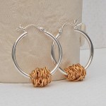 Sterling Silver and Yellow Gold Entwined Hoop Earrings