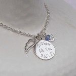 Personalised Silver New Mum Charm Necklace back