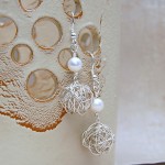 Silver Birds Nest and Pearl Earrings 4