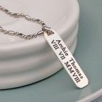 Mens Personalised Silver Bar Necklace