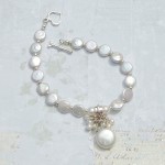 Coin Pearl & Aquamarine Charm Bracelet 4 copy