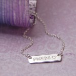 Girls Personalised Sterling Silver Bar Necklace