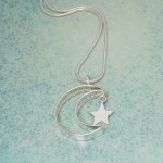 IndiviJewels Personalised Silver Secret Message Moon and Star Necklace