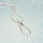 Personalised Secret Message Sterling Silver Droplet Necklace