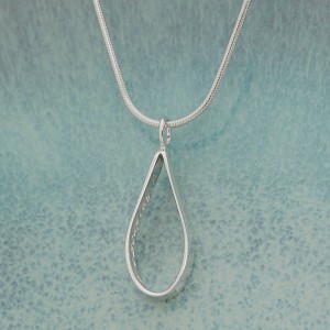 IndiviJewels Personalised Secret Message Sterling Silver Droplet Necklace