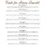IndiviJewels Font Styles for Arrow Bracelet