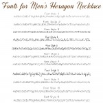 IndiviJewels Font Styles for Men's Hexagon Necklace