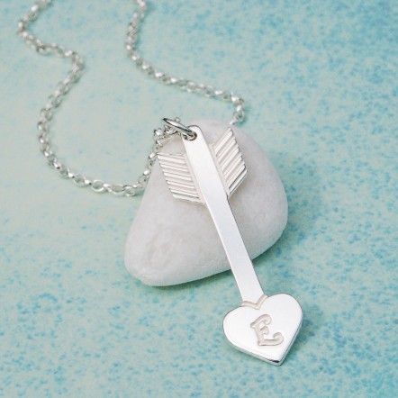 IndiviJewels Personalised Silver Arrow Heart Necklace 6