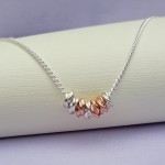 IndiviJewels Rose Gold and Silver Intertwined Rings Necklace