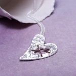 IndiviJewels Sterling Silver Torn Heart Necklace